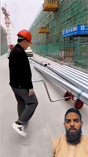 Smart Steel Pipe Moving Tool | Simple but Genius Idea#shorts