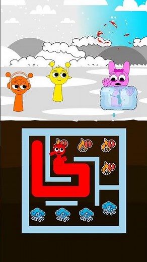 NEW Ice & Hot Maze Challenge | Pinki Need Help | Incredibox Sprunki Animation #sprunki #shorts