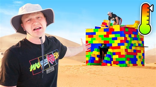 Surviving 24 Hours in Desert Lego House | Unspeakable