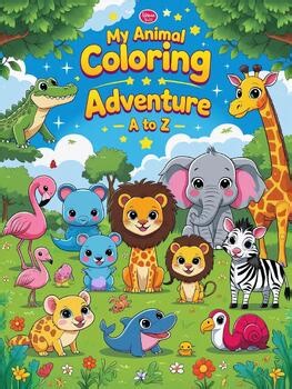 Animal Coloring Book A to Z for Kids, Kids A-Z Educational Activity, Alphabet