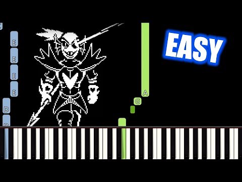 Battle Against a True Hero - Undertale - EASY Piano Tutorial(Synthesia) [TopAnimeMusic]