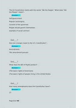 Civic Literacy Test 2024 Review Key Questions With 100 Correct Answers pdf