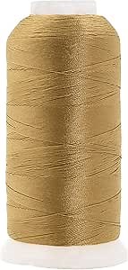 Mandala Crafts Tan Heavy Duty Thread - 1500 Yds Tex 70 Bonded Polyester Threads for Sewing Drapery, Jeans, Leather, Hair, Outdoor Marine Upholstery