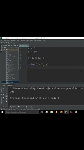 Swap Two Variables in Python (No Temp) 🔥
