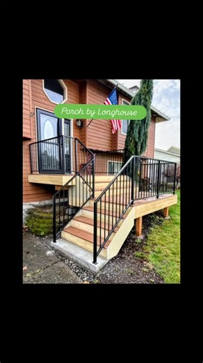 From rotting and dangerous front porch to a welcome wider steps and beautiful metal railing. #remodeling #decks #oregon | Longhouse Construction Inc.