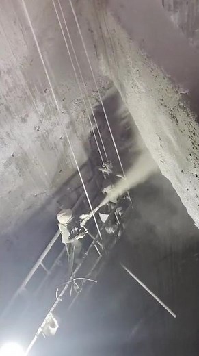 Shotcreting Work in Action | Structural Strengthening by Gubbi Civil Engineers