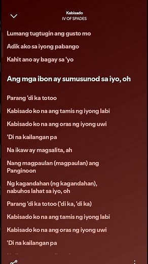 KABISADO _ IV OF SPADES #lyrics #opm #kabisado #ivofspades