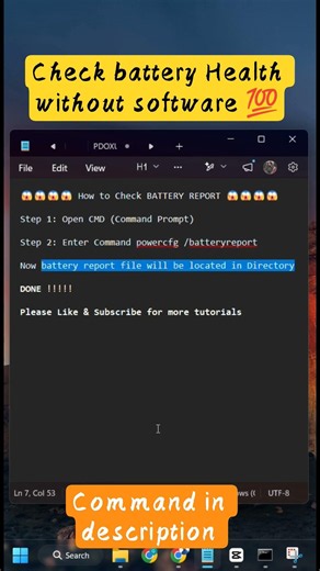 How To Check Laptop Battery Health in 10 seconds