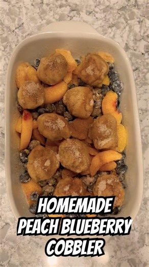 Homemade Peach Blueberry Cobbler #food #homecook #bakery