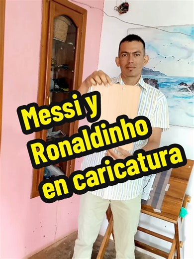 Caricaturas de Messi y Ronaldinho en el Barcelona