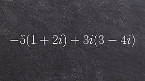 Tutorial - Simplifying expressions with complex numbers ex 5, -5(1 + 2i) + 3i(3 - 4i)