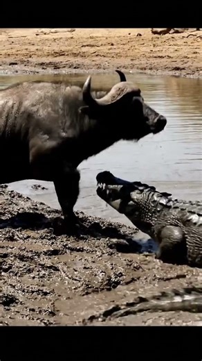 Buffalo 🐃 vrs crocodile 🐊