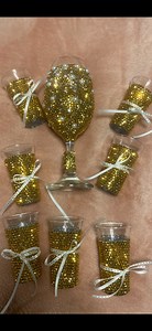 African princess rhinestones wine glass