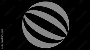 Disc-shaped graphic object with internal shapes, in black and white with a stroboscopic and hypnotic effect, which rotates clockwise, decreasing the dimensions that disappear in the center.