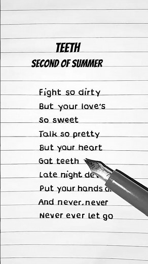 Teeth (Lyrics) 5 seconds of summer #lyrics #trending