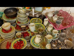 Dishwashing by Hand - Real Water Flow &Clean Dishes Sound