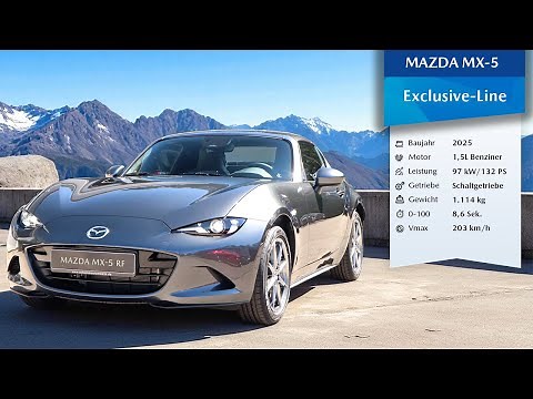Mazda MX-5 2025 1.5L RF Exclusive Line 132PS (4K) | Machine Gray (46G) | 360° Rundgang + Innenraum