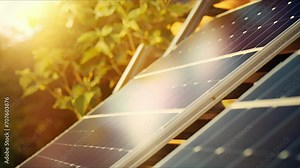 Closeup of a ladder resting against a solar panel installation on a house.