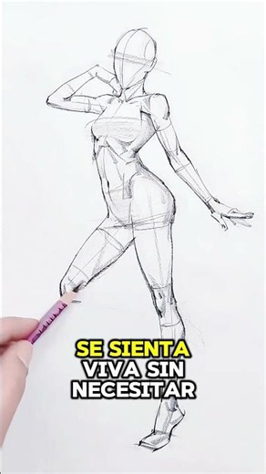 Pose anime dinámica con una base corporal clara#dibujoanime #animepose #animebody #figurestudy
