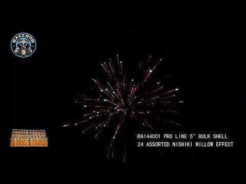 PRO144001 - Bulk Shell Assorted Nishiki Willow Effect Pro Bulk Shell Raccoon Fireworks