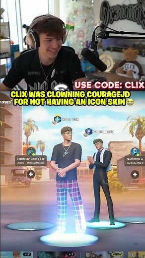 Clix was CLOWNING CourageJD for not having an Icon skin 😭