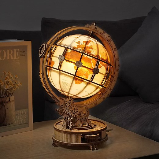 ROKR Luminous Globe ST003 - 3D Wooden Model for Educational and Decorative Purposes