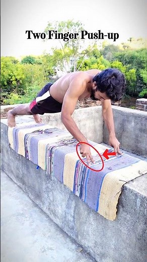 Extreme Two-Finger Push-Up Challenge in a Winter Wonderland!