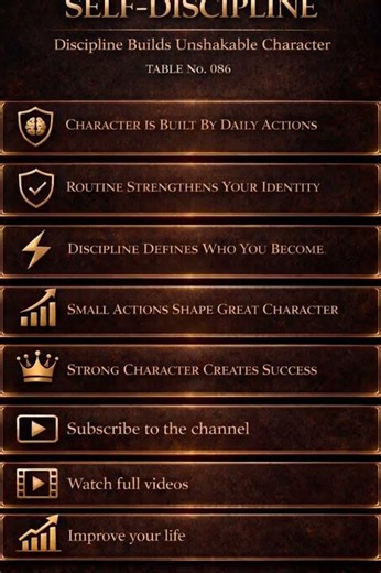 Discipline Builds Unshakable Character | Table 086