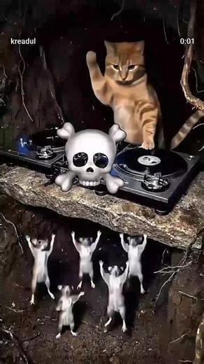 Cat DJ Party! 🎧 Mice Dancing & Lion Fun! 😂#shorts