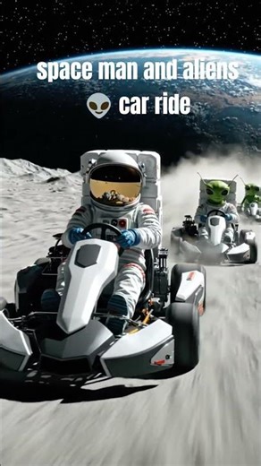 alien vs space man car riding