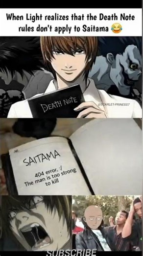 Could the Death Note actually kill Saitama_ 😅 #anime #onepunchman #saitama #deathnote