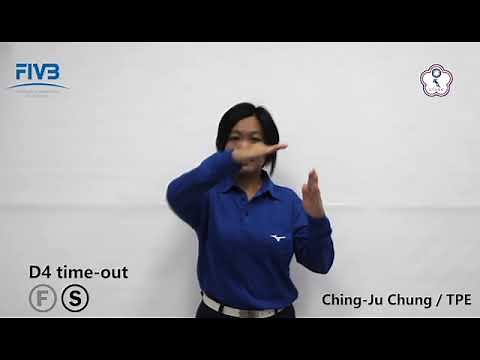 Volleyball Referees' Official Hand Signals _ D4 time-out _ TPE