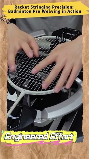 Racket Stringing Precision Badminton Pro Weaving in Action #EngineeredEffort