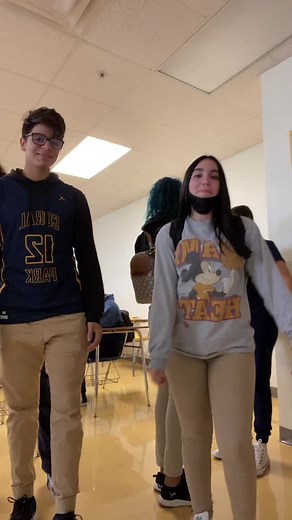 Coordinated Dance Routine in Classroom Setting