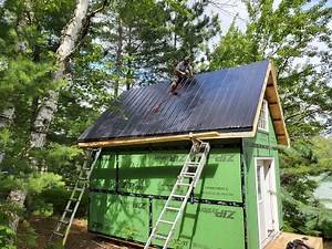 12 x 16 Off Grid Cabin Build - Episode 5 - Metal Roof Installation.... plus much more!