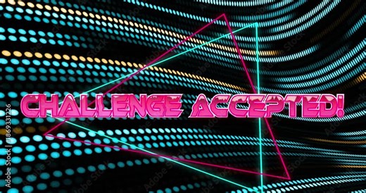 Animation of game over text in metallic pink letters over purple digital grid and computer letters