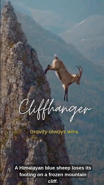 Himalayan Goat Falling off a cliff - Mountain Goat Leap #Ibex #MountainGoat #Wild #Documentary #fyp