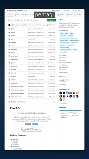13K+ Stars • AI Security Tool | PentAGI — Fully Autonomous Penetration Testing #shorts
