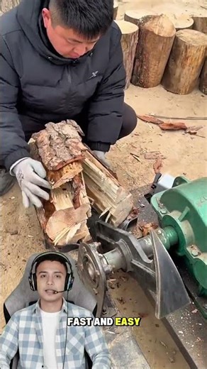 Heavy-Duty Rotary Wood Splitter in Action!