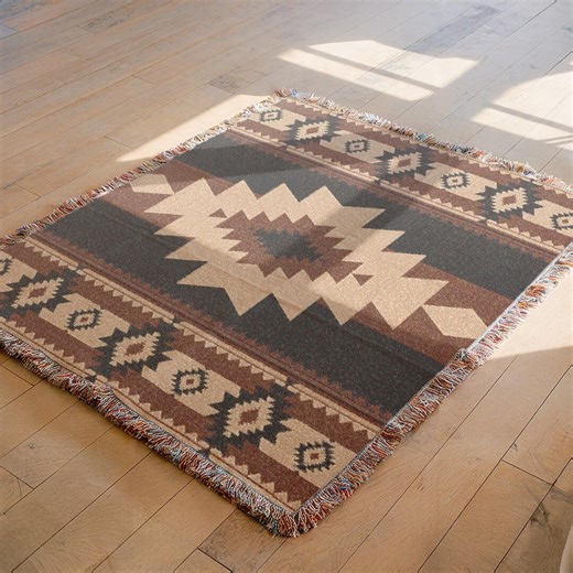 Tribal Woven Blanket, Southwest Tapestry Blanket, Native American Inspired Pattern, Tribal Camp Throw, Native American Style Design Soft - Etsy