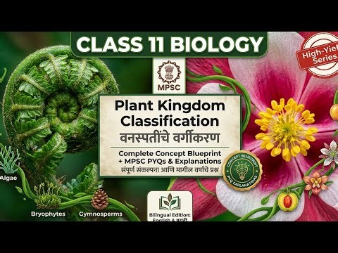 वनस्पतींचे वर्गीकरण | MPSC Biology One Shot | Complete Plant Kingdom for Combine & State Services