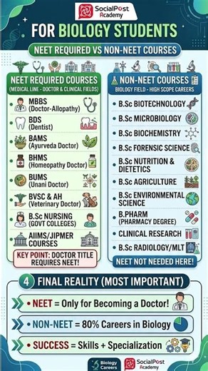 Top Courses After 12th Science Biology | NEET Courses & NON NEET Courses #12thpassjob #intermediate