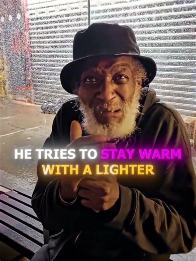 He Tried to Stay Warm With a Lighter 🥺 #usa