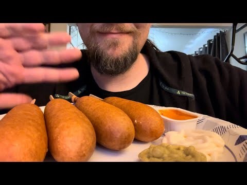 ASMR Corn Dogs and SunChips EATING SOUNDS, LOUD CHEWING, BREATHING, MUKBANG