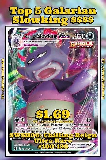 Top 5 RAREST Galarian Slowking Pokémon Cards! 👑🌀 (Hidden TCG Gems) #pokemon #top5 #tcg #pokémon