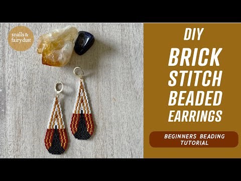 DIY Earrings - Brick Stitch Teardrop Shaped Earrings Using Miyuki Beads