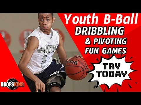 🏀🗑Fun Basketball Game & Drills for Kids: Dribbling: Dribble & Pivot🗑🏀