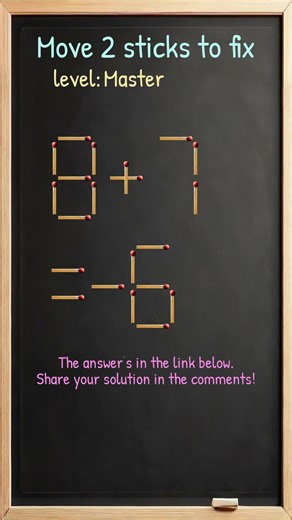 Matchstick Brain Teaser: Move Two Sticks to Fix #465ep6