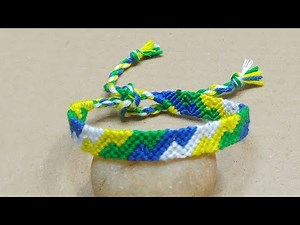 Zig zag bracelet tutorial 4 color step by step
