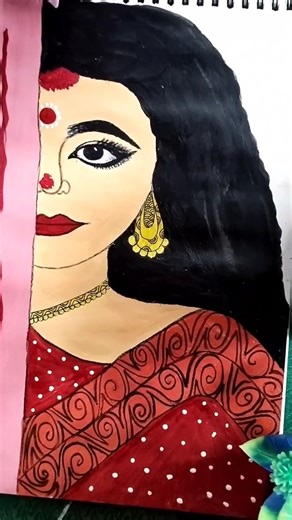 লাজুক চোখে নতুন গল্প ❤️ | Shy Bengali Bride Art#shorts #viralshorts #art